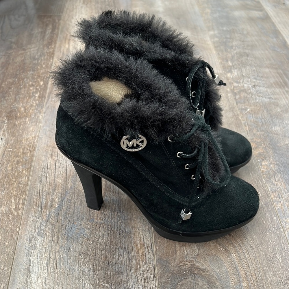 Michael Kors Carlie Faux Fur Lace Up Suede